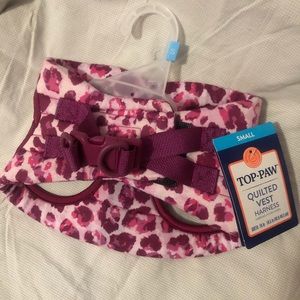 Pink Leopard Quilted Dog Harness/Vest